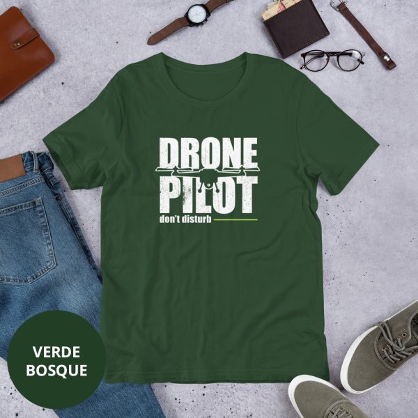 Camiseta piloto de dron verde bosque