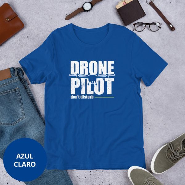 Camiseta piloto de dron azul claro